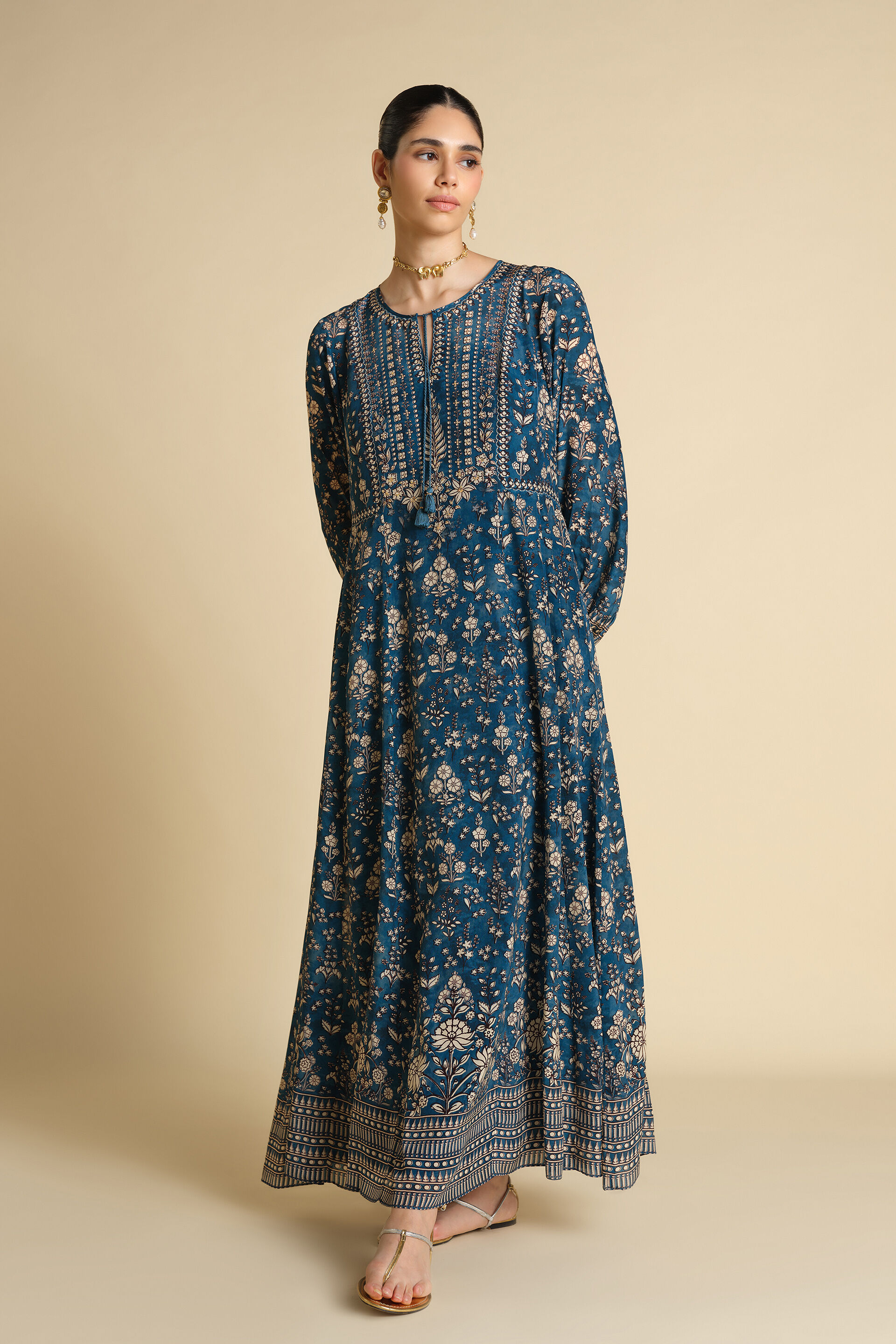 Niral Printed Kaftan - Blue